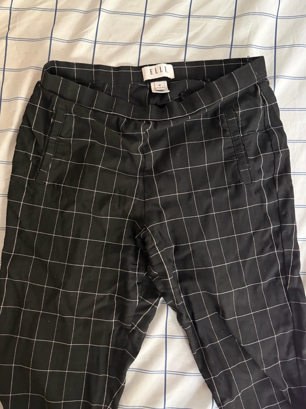 Skinny Black Windowpane Chinos
